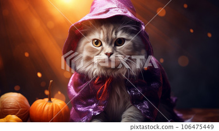 Cute cat dressed up for Halloween Cute cat dressed up for Halloween 106475449