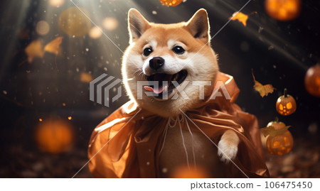 Cute Shiba Inu dressed up for Halloween Cute Shiba Inu dressed up for Halloween 106475450