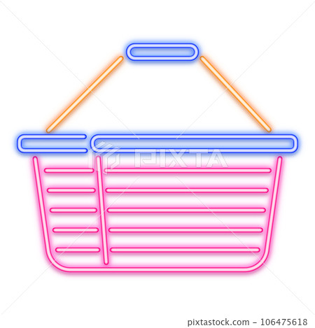 shopping basket neon line 106475618