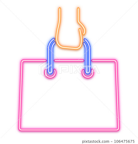 Neon shopping online bag