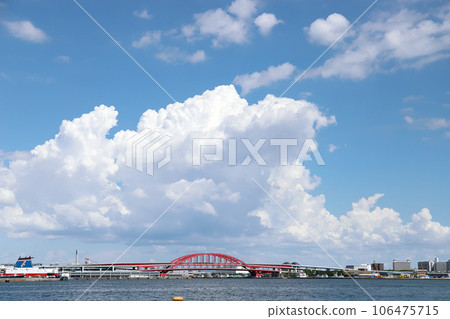 夏日天空中的神戶港(兵庫縣神戶市) 夏日天空中的神戶港(兵庫縣神戶市) 106475715