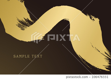Japanese style vector background material drawn with a golden brush 106476331