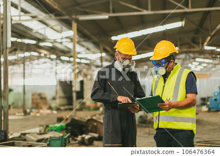 danger chemical liquid oil leak environment impacts investigation team working site rescue and examination with safety 106476364