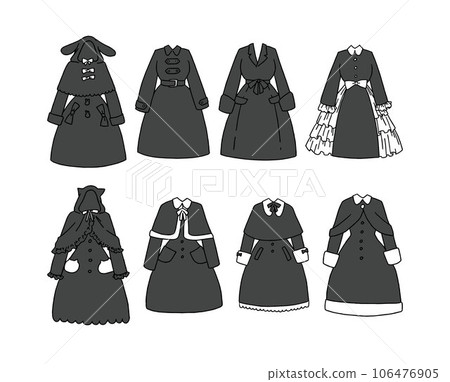 Black coat illustration set 106476905