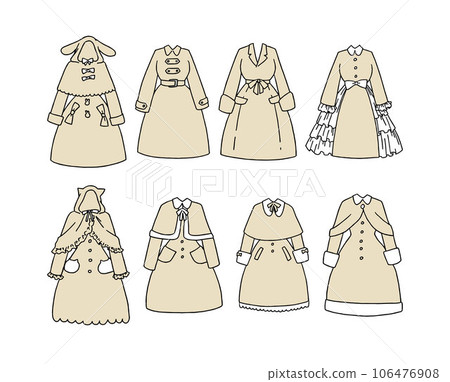 米色外套插圖集 106476908