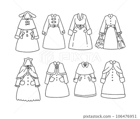 Illustration set of white coat Illustration set of white coat 106476951
