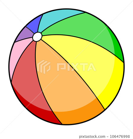 beach ball - color vector illustration of summer water air beach ball in rainbow colors beach ball - color vector illustration of summer water air beach ball in rainbow colors 106476998
