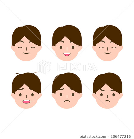 Man or boy cartoon's emotions. Facial expression for illustration Man or boy cartoon's emotions. Facial expression for illustration 106477216
