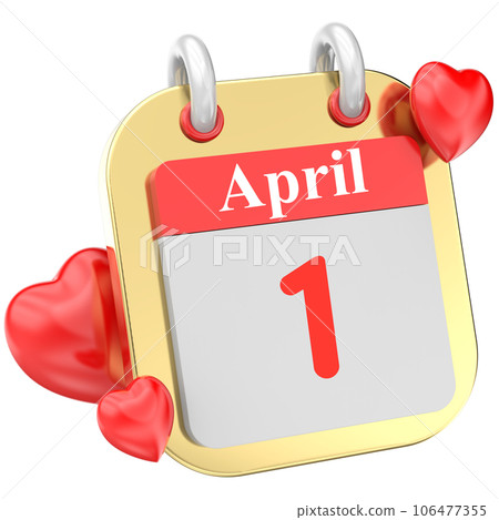 calendar of red heart 3d icon calendar of red heart 3d icon 106477355