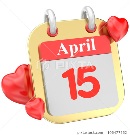 calendar of red heart 3d icon calendar of red heart 3d icon 106477362
