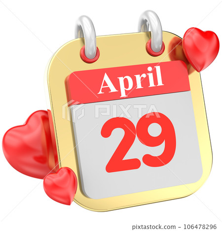 calendar of red heart 3d icon calendar of red heart 3d icon 106478296