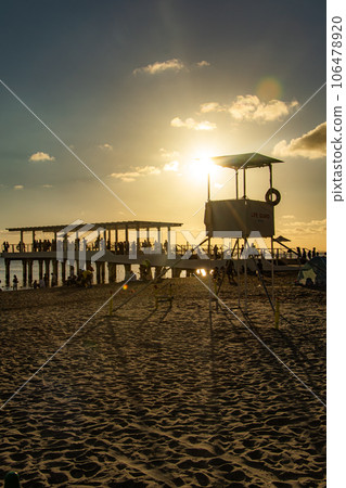 Sandy beach of sunset Sandy beach of sunset 106478920