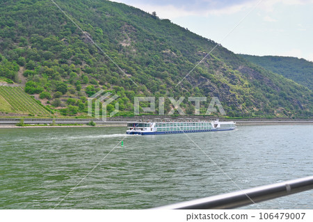 Rhine River Cruise, View from Cruise Ship/Rüdesheim to St. Goarhausen, Germany 106479007