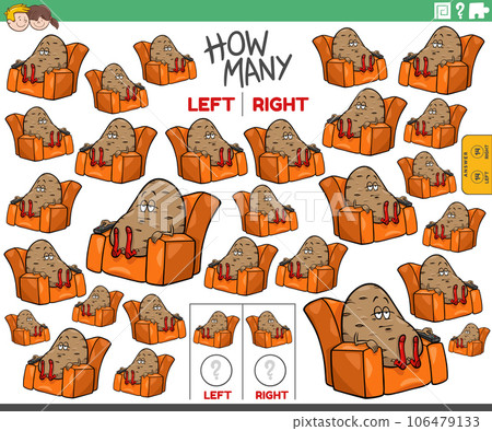 counting left and right pictures of comic couch potato 106479133