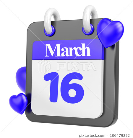 blue calendar with heart 106479252
