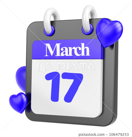 blue calendar with heart blue calendar with heart 106479253