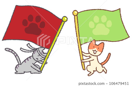 插圖集的貓歡呼 插圖集的貓歡呼 106479451