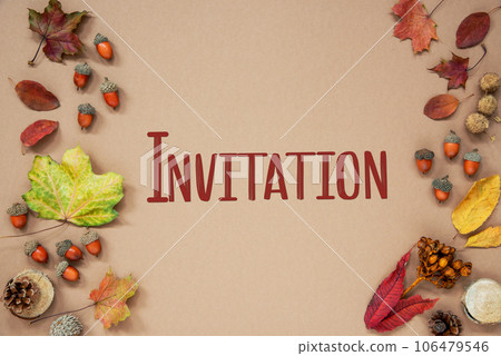 Autumn Background with Text Invitation Autumn Background with Text Invitation 106479546