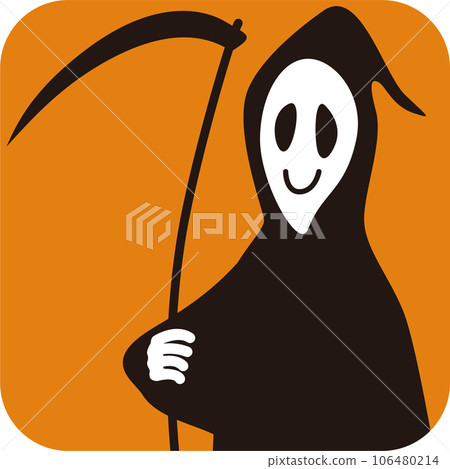 Square icon Halloween grim reaper Square icon Halloween grim reaper 106480214