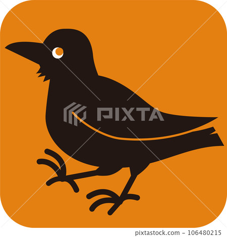 Square icon Halloween crow Square icon Halloween crow 106480215
