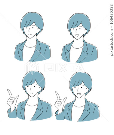 辦公室休閒雌雄同體者(柔和表情) 辦公室休閒雌雄同體者(柔和表情) 106480358