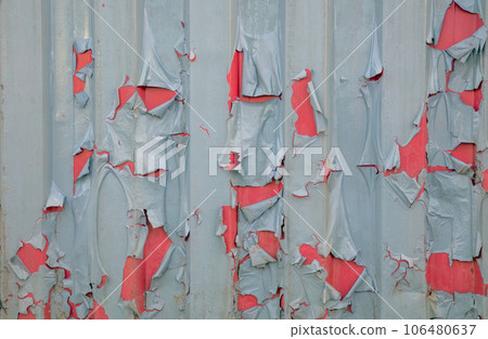 painted metal peeling paint red and gray grunge weathered rough background texture painted metal peeling paint red and gray grunge weathered rough background texture 106480637