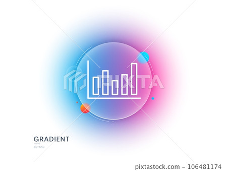 Column chart line icon. Gradient blur button with glassmorphism. Financial graph sign. Stock exchange symbol. Business investment. Transparent glass design. Column chart line icon. Vector Column chart line icon. Gradient blur button with glassmorphism. Financial graph sign. Stock exchange symbol. Business investment. Transparent glass design. Column chart line icon. Vector 106481174