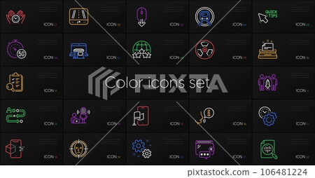 Set of Partnership, Journey path and Work line icons. Include Face detect, Quick tips, Chemical hazard icons. Inspect, Analytics chart, Time management web elements. Gps, Rating stars. Vector Set of Partnership, Journey path and Work line icons. Include Face detect, Quick tips, Chemical hazard icons. Inspect, Analytics chart, Time management web elements. Gps, Rating stars. Vector 106481224