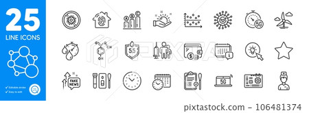 Outline icons set. Integrity, Dot plot and Stop coronavirus icons. Calendar time, Motherboard, Covid test web elements. Wallet, Doctor, Time management signs. Calendar, Fake news, Coronavirus. Vector Outline icons set. Integrity, Dot plot and Stop coronavirus icons. Calendar time, Motherboard, Covid test web elements. Wallet, Doctor, Time management signs. Calendar, Fake news, Coronavirus. Vector 106481374