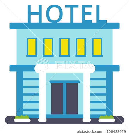 Hotel color icon. Building front. Urban building Hotel color icon. Building front. Urban building 106482059
