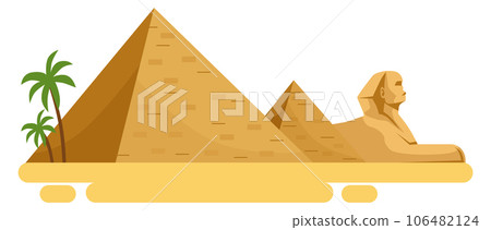 Egyptian ancient tomb icon. Cartoon historical pyramid Egyptian ancient tomb icon. Cartoon historical pyramid 106482124