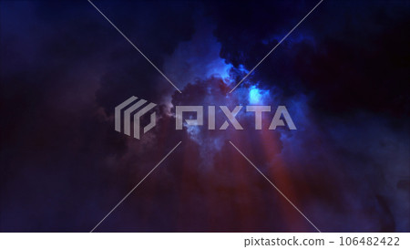 3D rendering of thunderclouds with bright lightning flashes 3D rendering of thunderclouds with bright lightning flashes 106482422