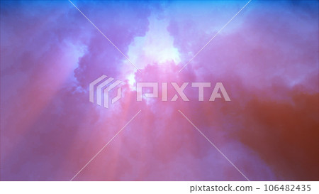 3D rendering of thunderclouds with bright lightning flashes 3D rendering of thunderclouds with bright lightning flashes 106482435
