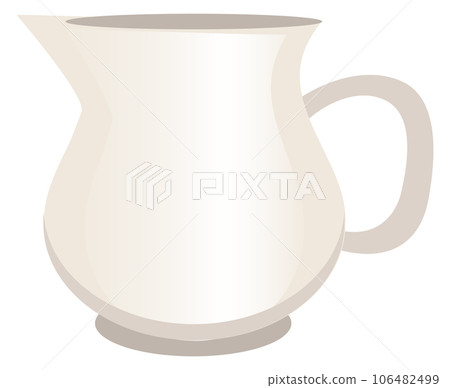 Ceramic jug icon. White cartoon kitchen pitcher 106482499
