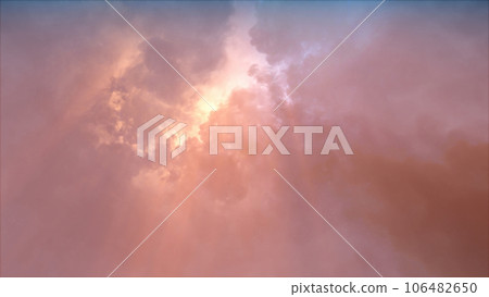3D rendering of thunderclouds with bright lightning flashes 106482650