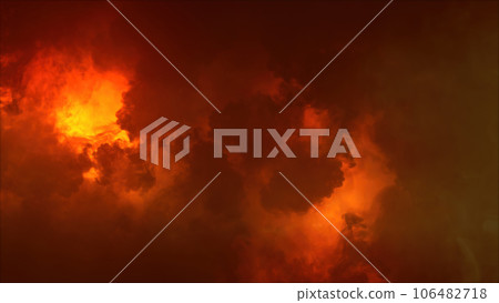 3D rendering of thunderclouds with bright lightning flashes 3D rendering of thunderclouds with bright lightning flashes 106482718