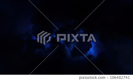 3D rendering of thunderclouds with bright lightning flashes 3D rendering of thunderclouds with bright lightning flashes 106482741