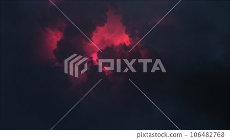 3D rendering of thunderclouds with bright lightning flashes 106482768