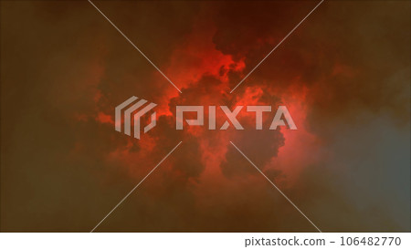 3D rendering of thunderclouds with bright lightning flashes 106482770