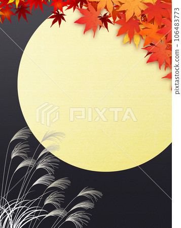 Full moon shining in the autumn night sky 106483773