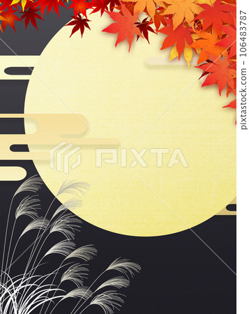 Full moon shining in the autumn night sky 106483787