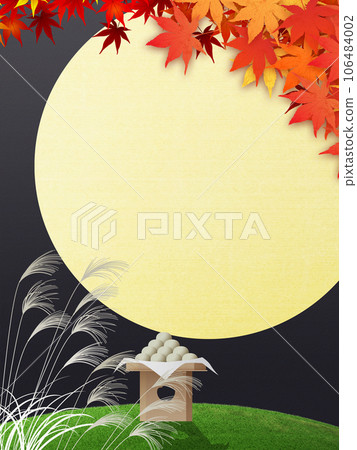 Full moon and moon dumplings shining in the autumn night sky Full moon and moon dumplings shining in the autumn night sky 106484002
