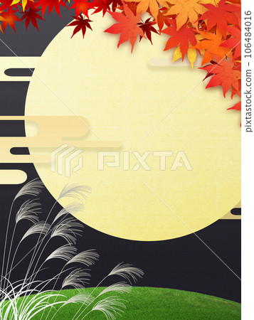 Full moon shining in the autumn night sky 106484016