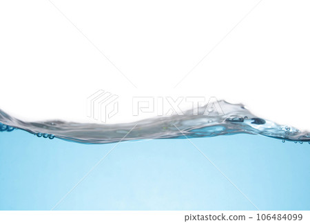 Clean light blue water wave isolated on white background 106484099