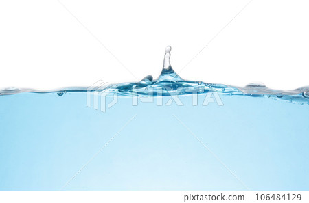 Clean light blue water wave isolated on white background Clean light blue water wave isolated on white background 106484129