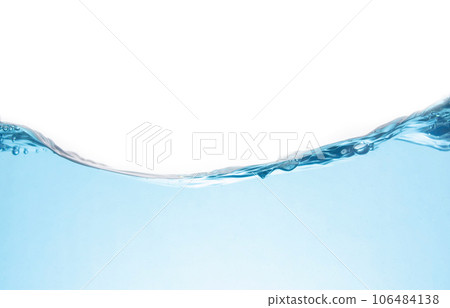Clean light blue water wave isolated on white background 106484138