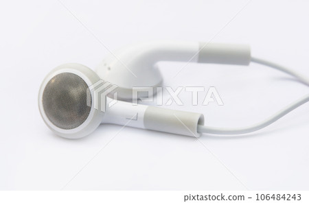 white earphones isolated on white background with clipping path. 106484243