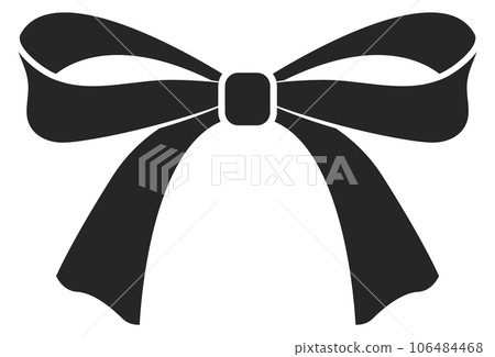Black ribbon bow icon. Holiday gift symbol Black ribbon bow icon. Holiday gift symbol 106484468