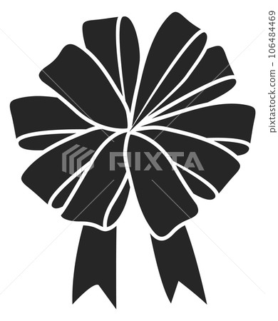 Black bow silhouette. Present symbol. Holiday sign Black bow silhouette. Present symbol. Holiday sign 106484469