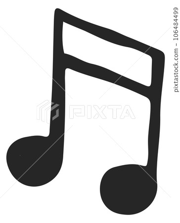 Beam note icon. Musical sound black symbol 106484499